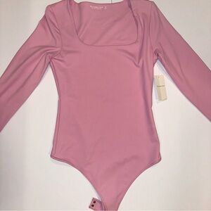 Pink Long Sleeve Bodysuit Abercrombie and fitch